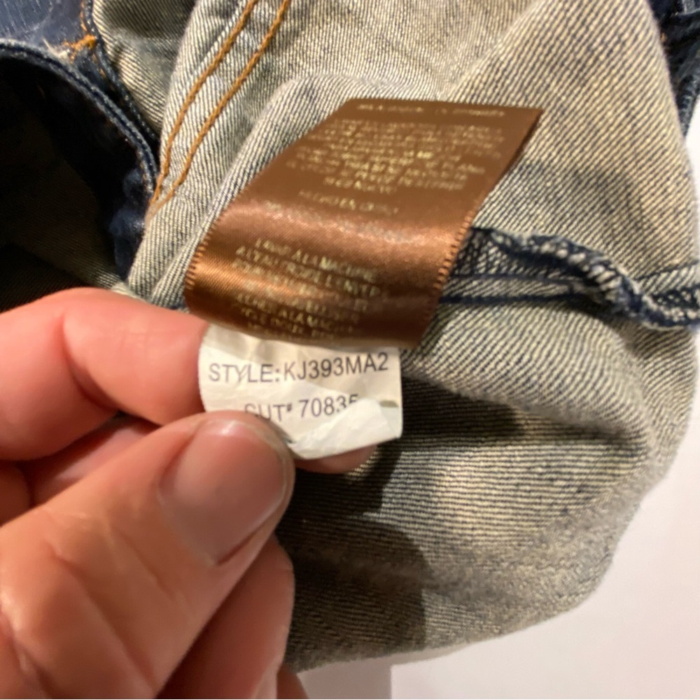 Kut from the Kloth Women's Blue Distressed Denim Jacket - Picture 8 of 8